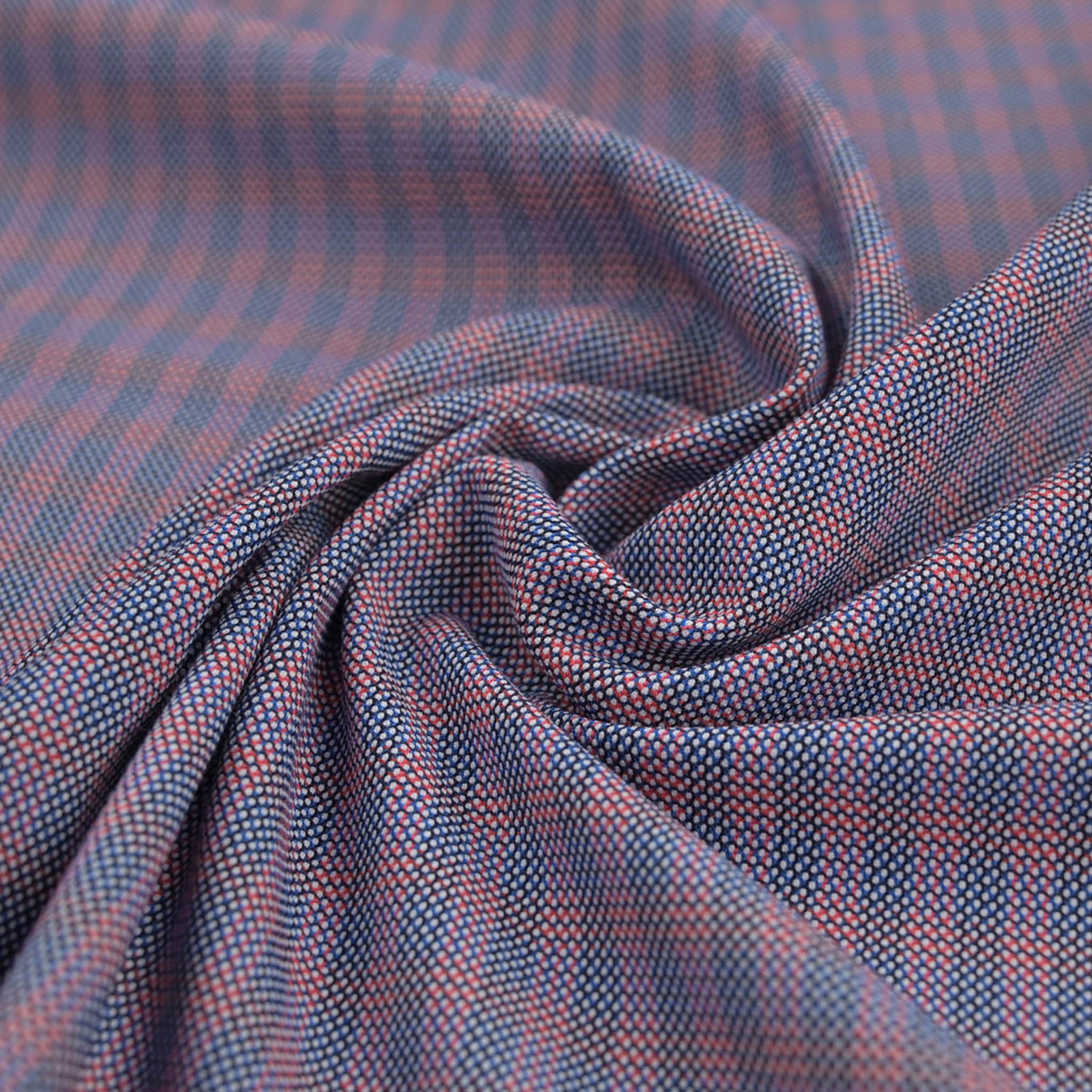 Blue Cotton Check Fabric 99034