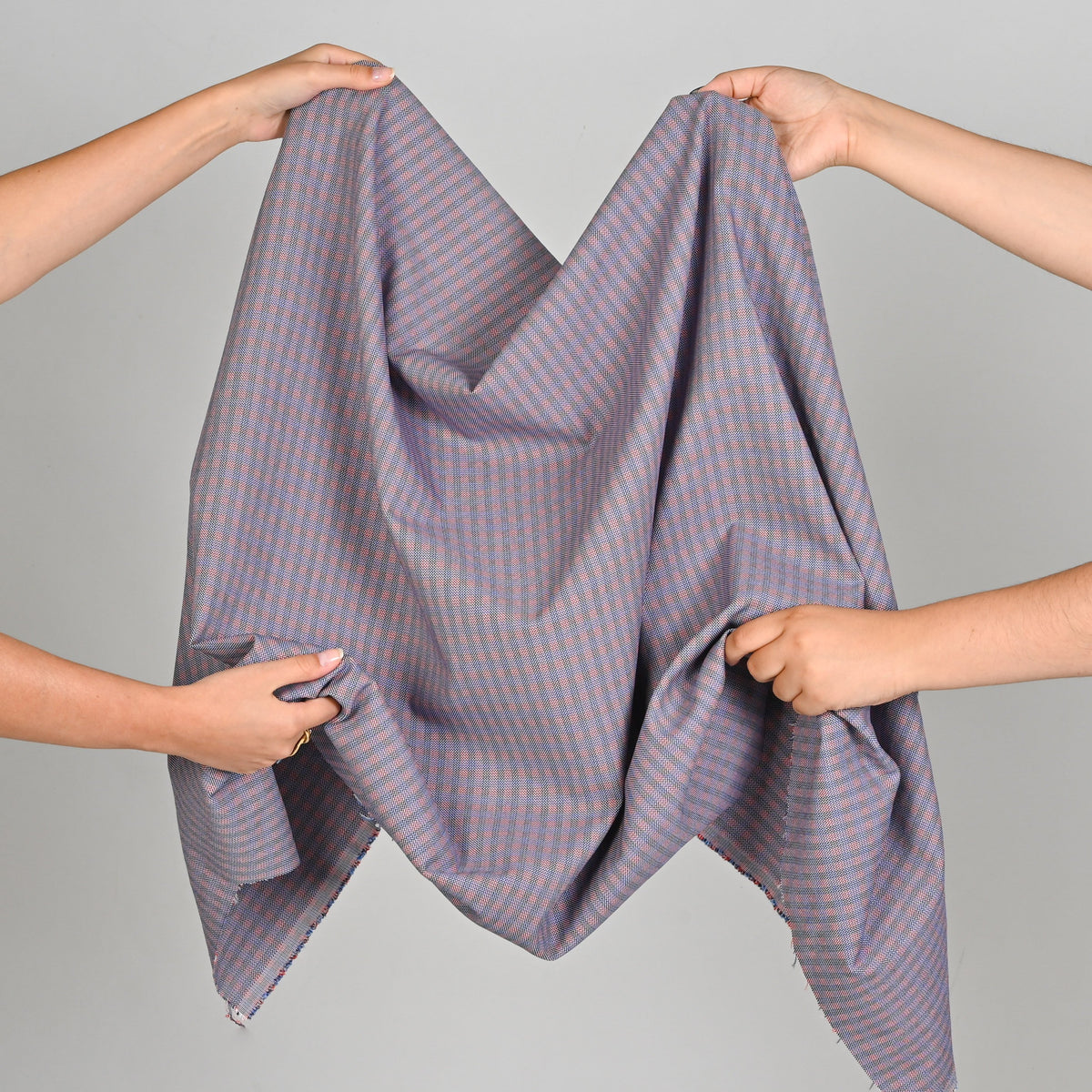 Blue Cotton Check Fabric 99034 – Fabrics4Fashion