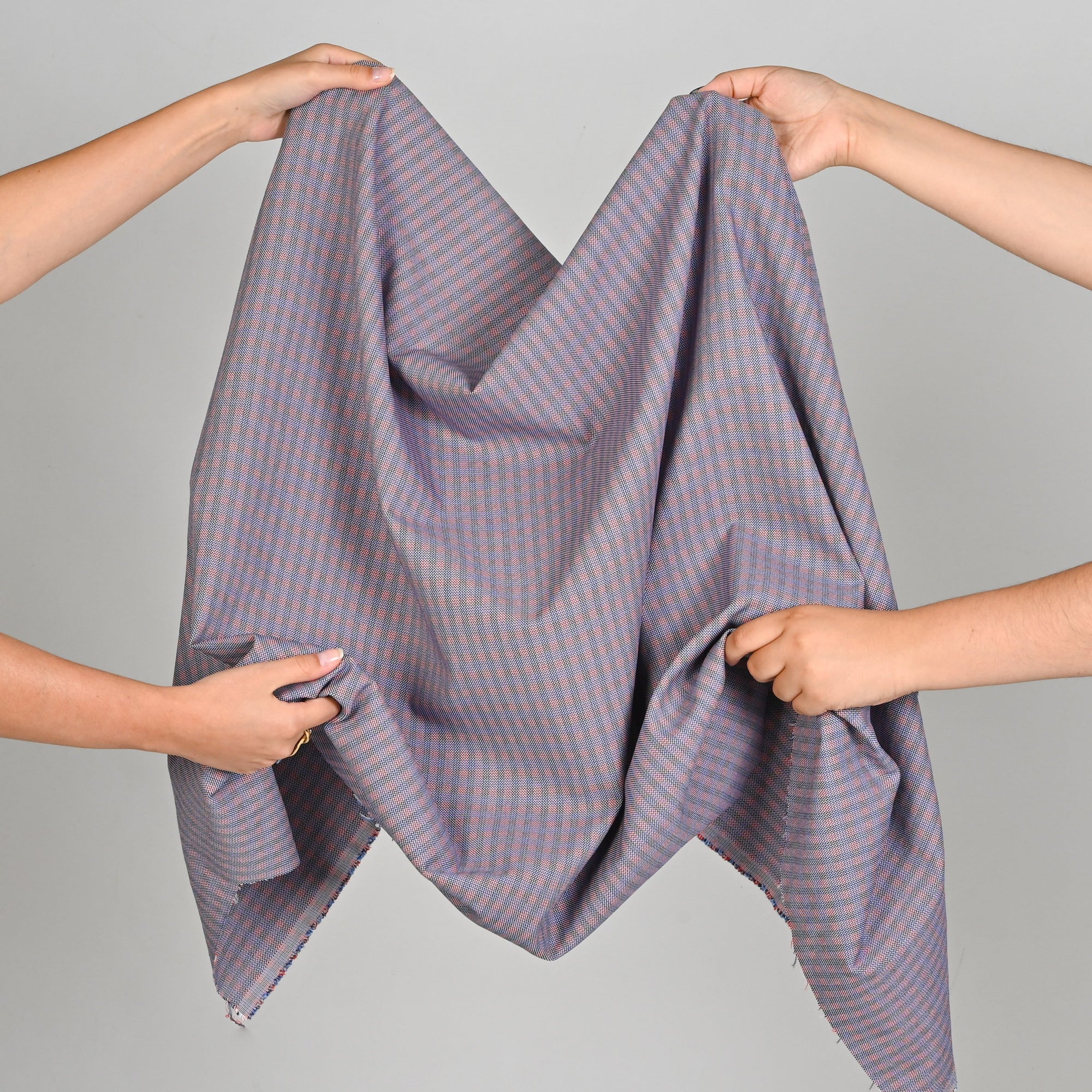 Blue Cotton Check Fabric 99034
