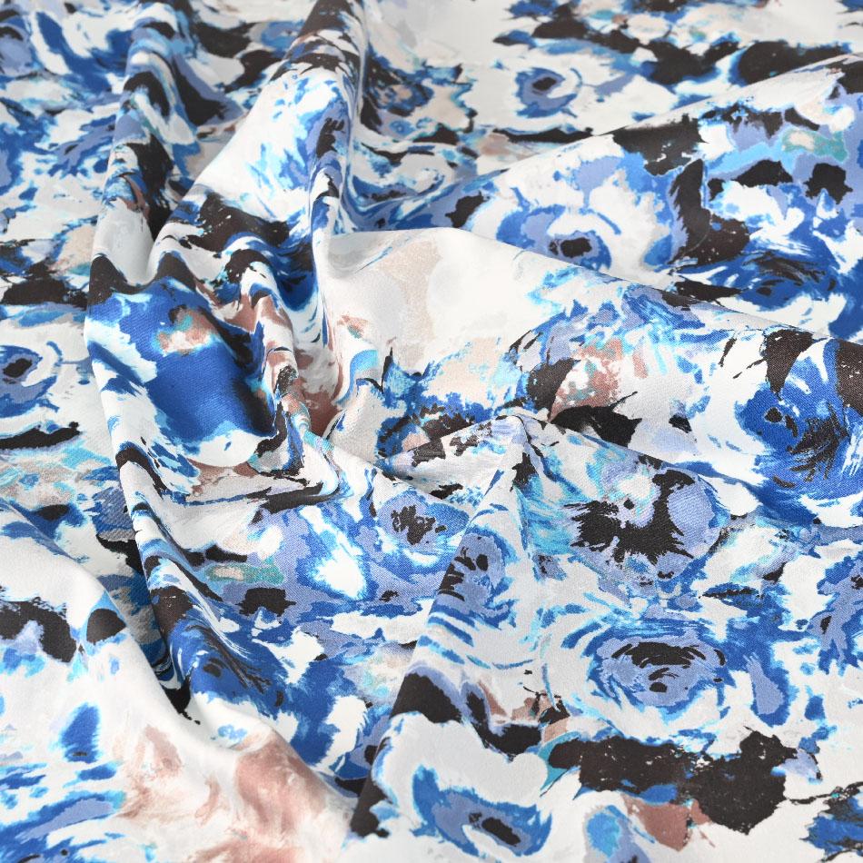 Blue Floral Print Fabric 2959