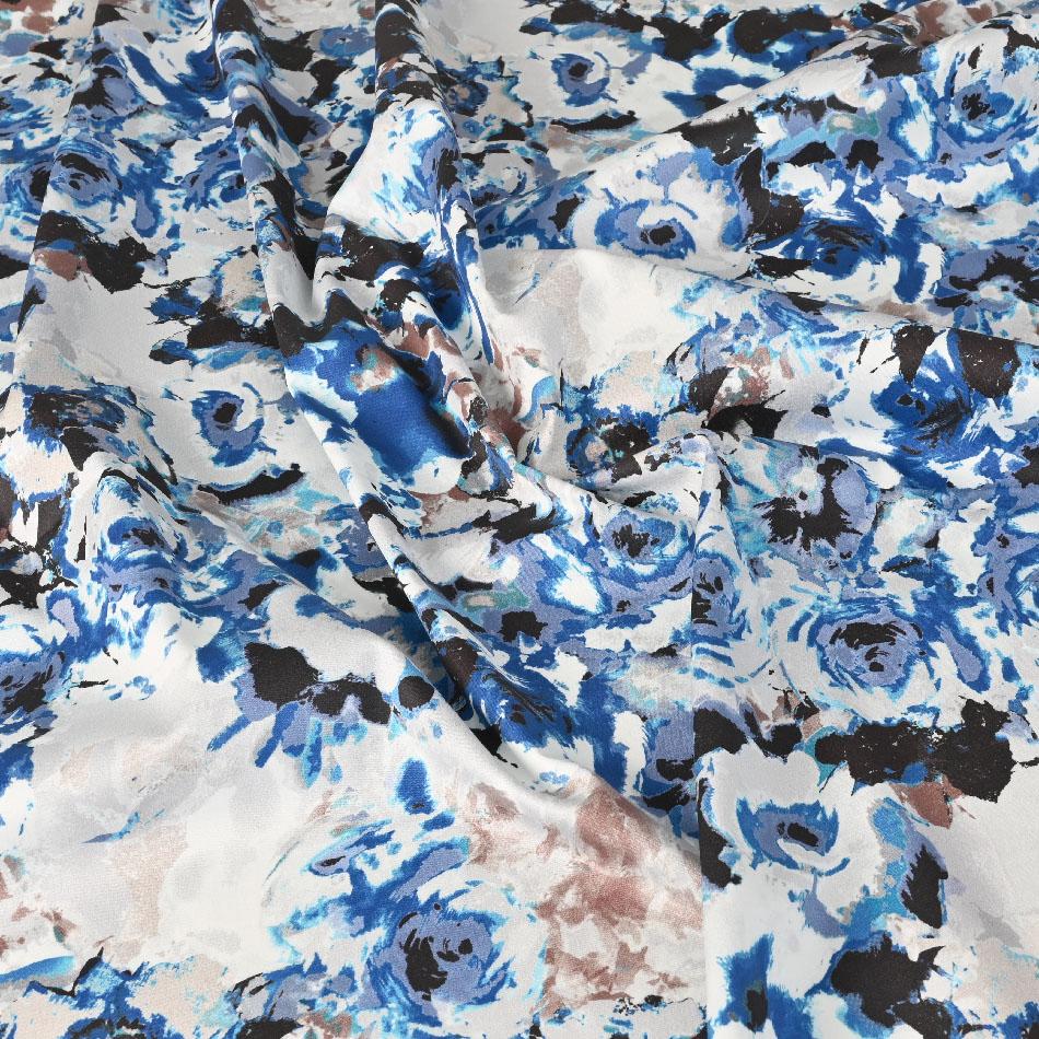 Blue Floral Print Fabric 2959