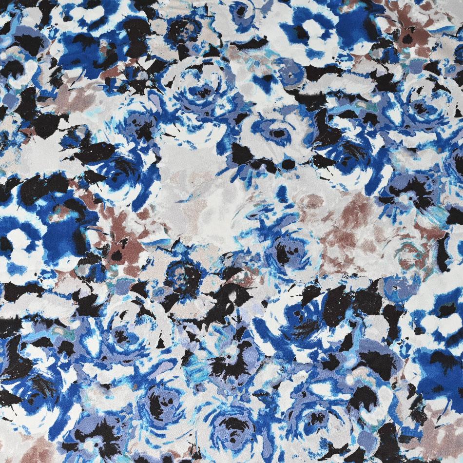 Blue Floral Print Fabric 2959