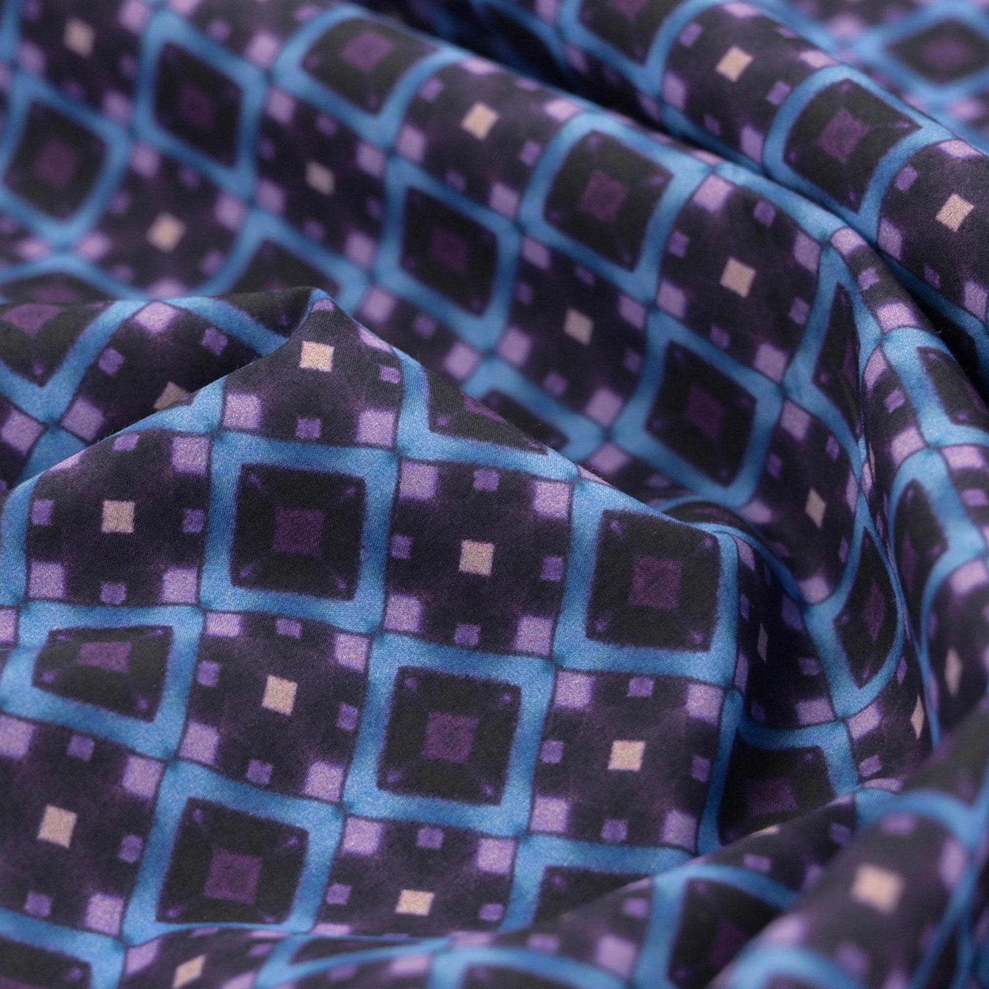 Blue Geometric Poplin 97112