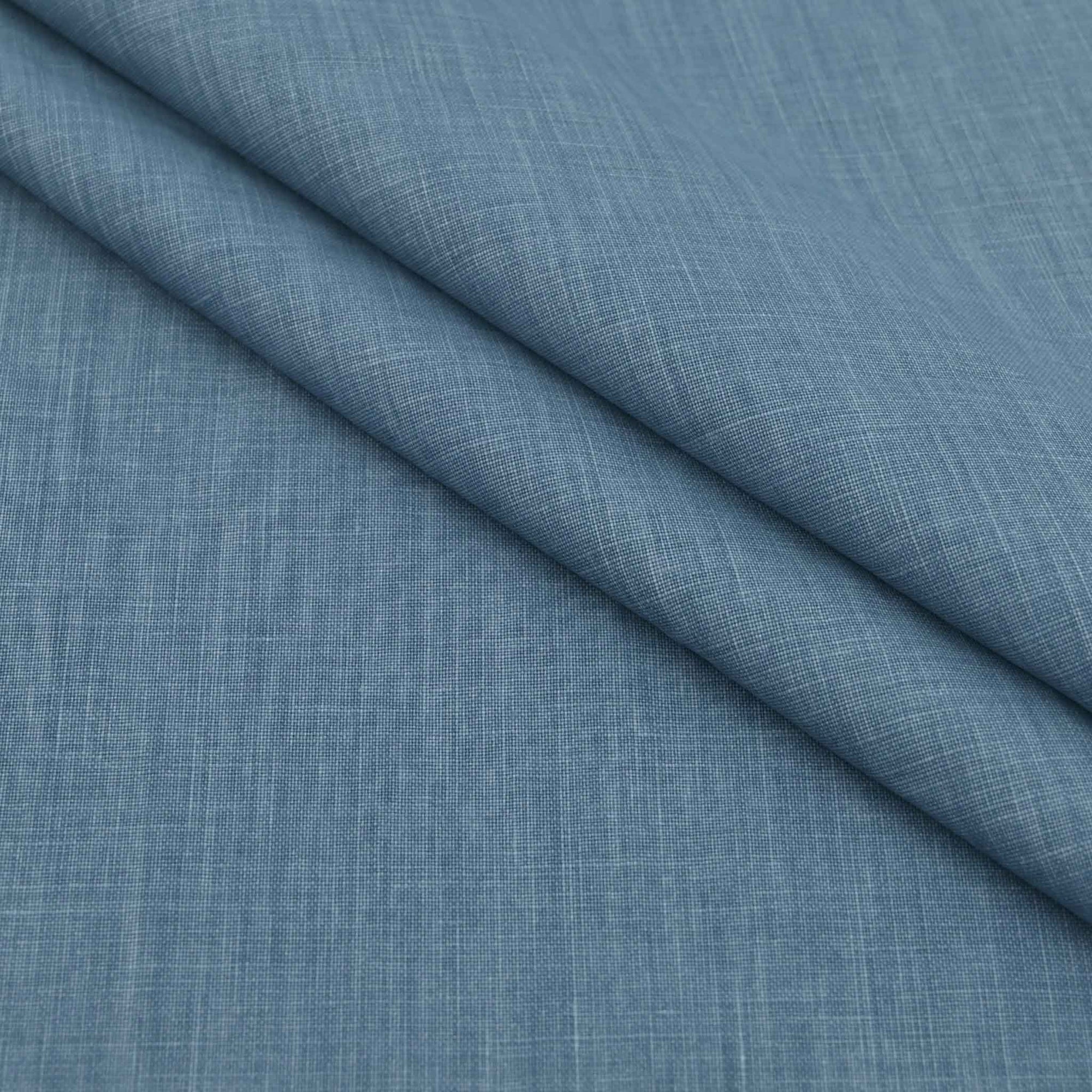 Blue Printed Linen Fabric 98623