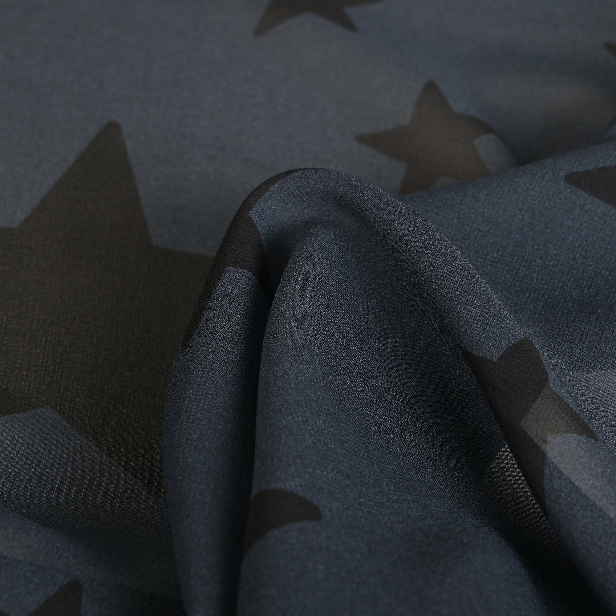 Blue Printed Silk Fabric 8685