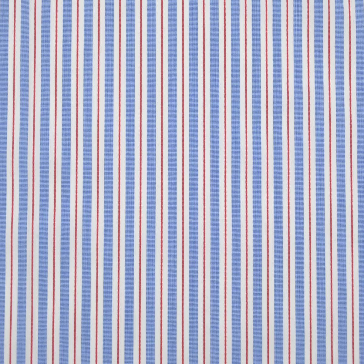Stripe Printed 145 cm Polando Easy Care Linen Feel Fabric Blue