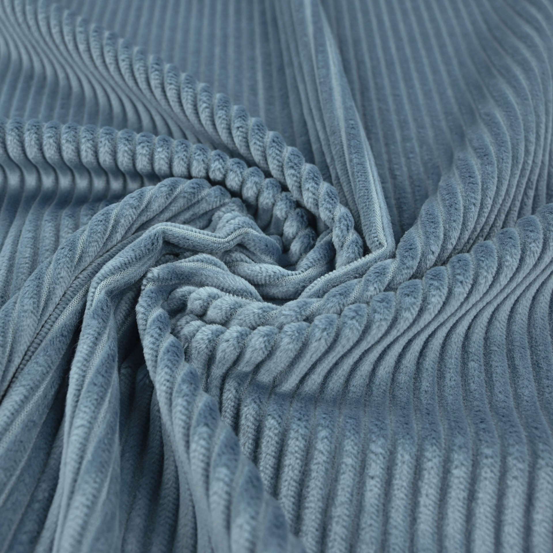 Blue Striped Velvet Fabric 4093