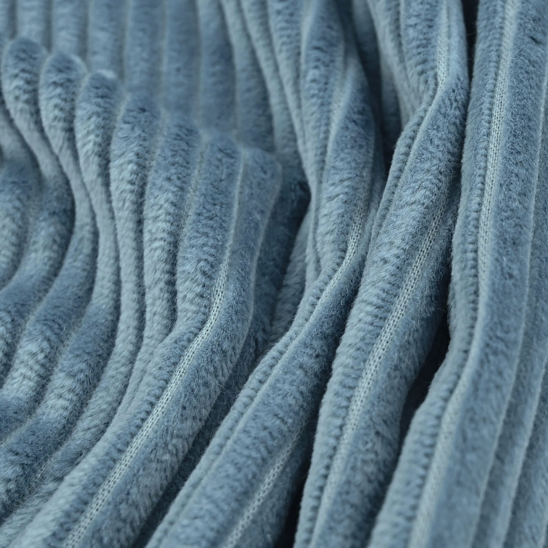 Blue Striped Velvet Fabric 4093