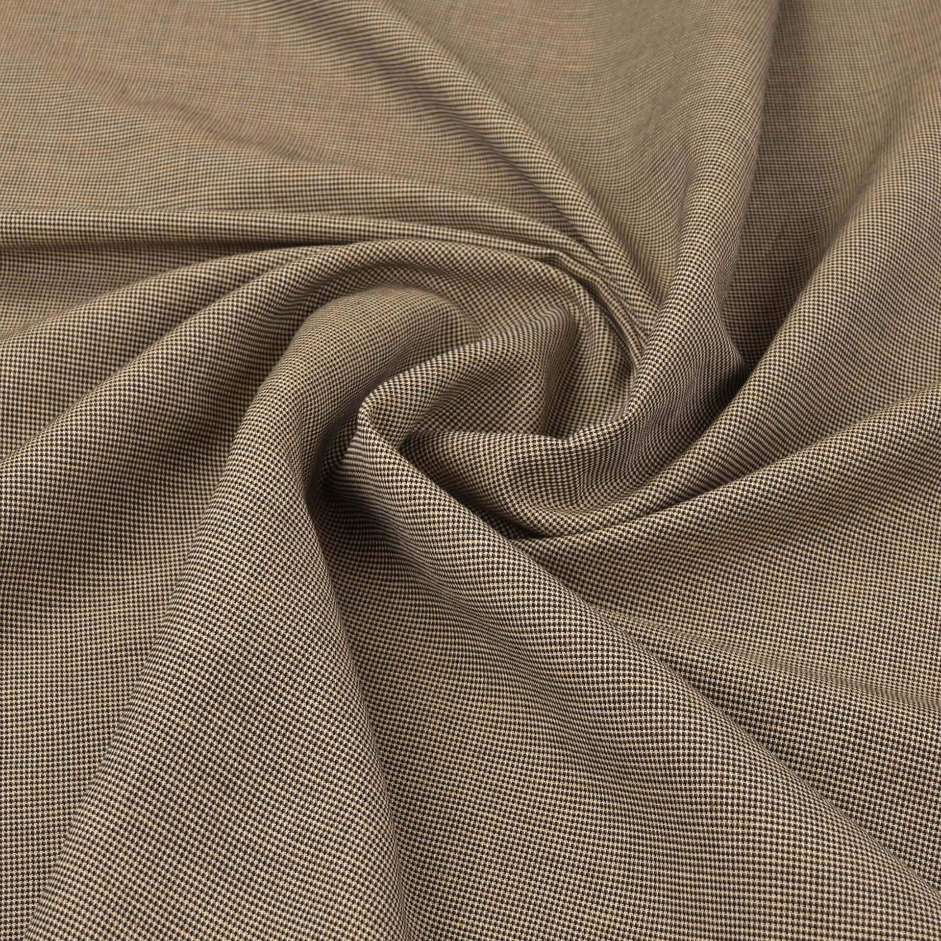 Brown Micro Pied-de-Poule Fabric 98916