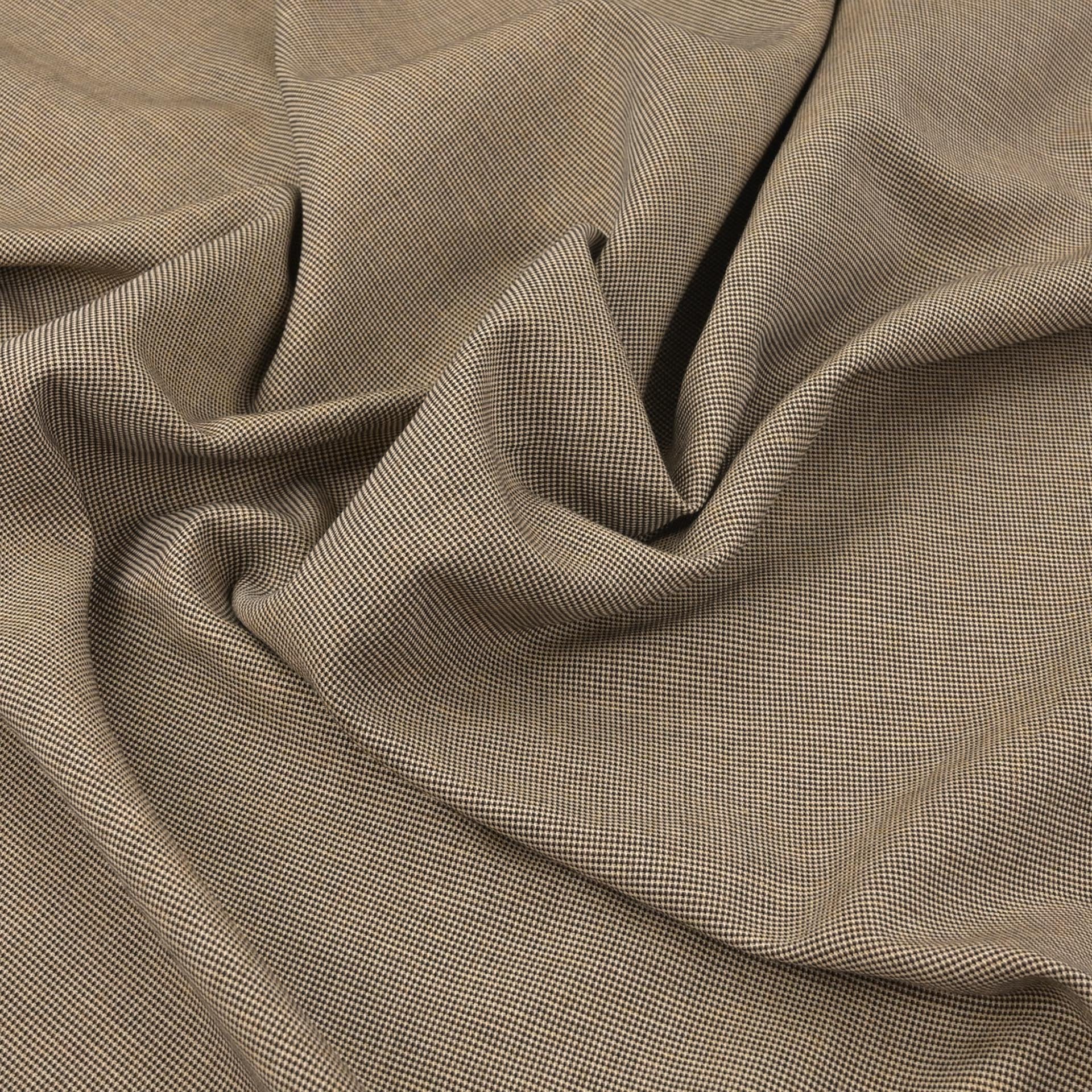 Brown Micro Pied-de-Poule Fabric 98916