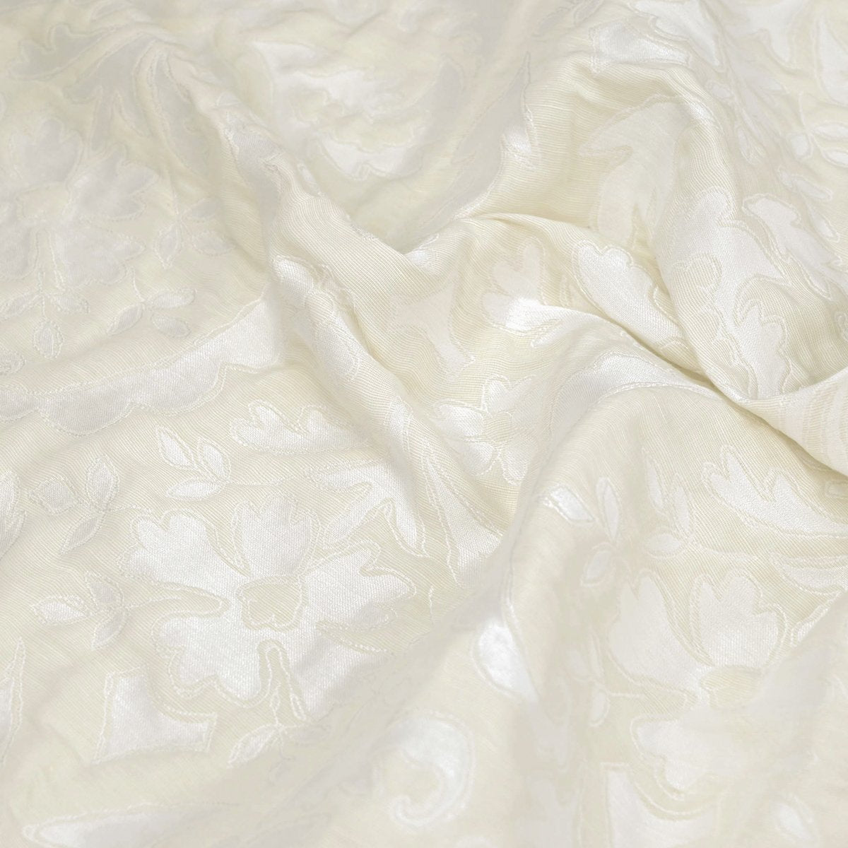 Cream Floral Jacquard Fabric 97605