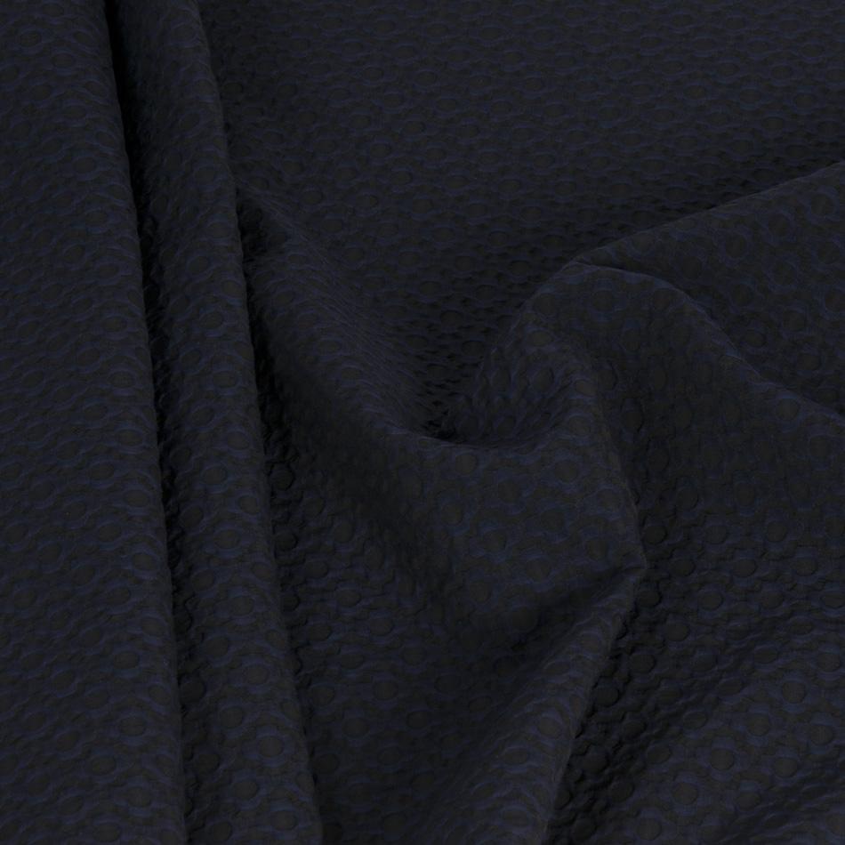 Geometric Midnight Blue Jacquard 1337 - Fabrics4Fashion
