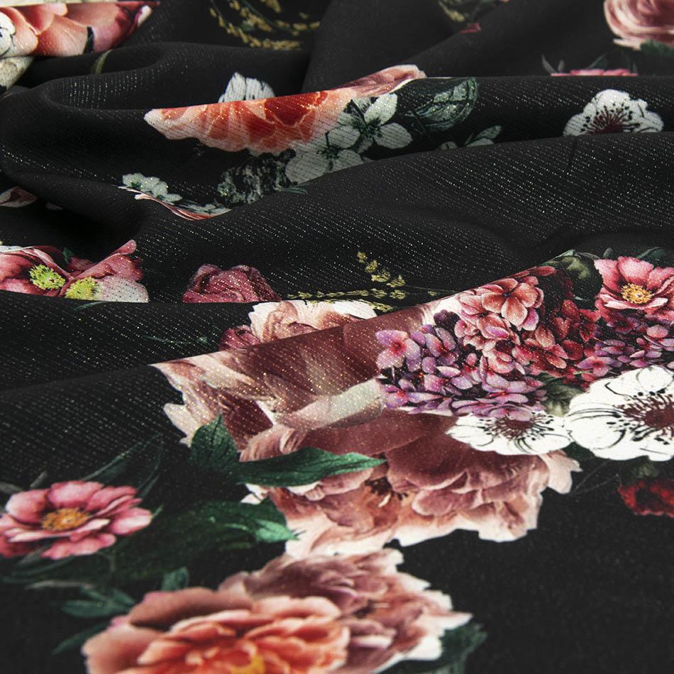 Floral Print Lurex Jersey 3772 - Fabrics4Fashion