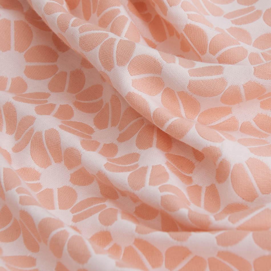 Coral & White Jacquard 5282 - Fabrics4Fashion