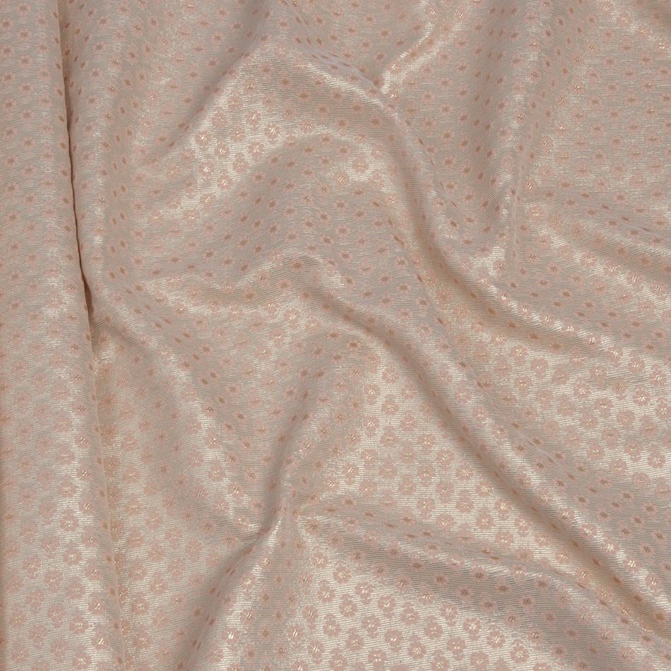 Gold & Pink Flower Jacquard 1206 - Fabrics4Fashion
