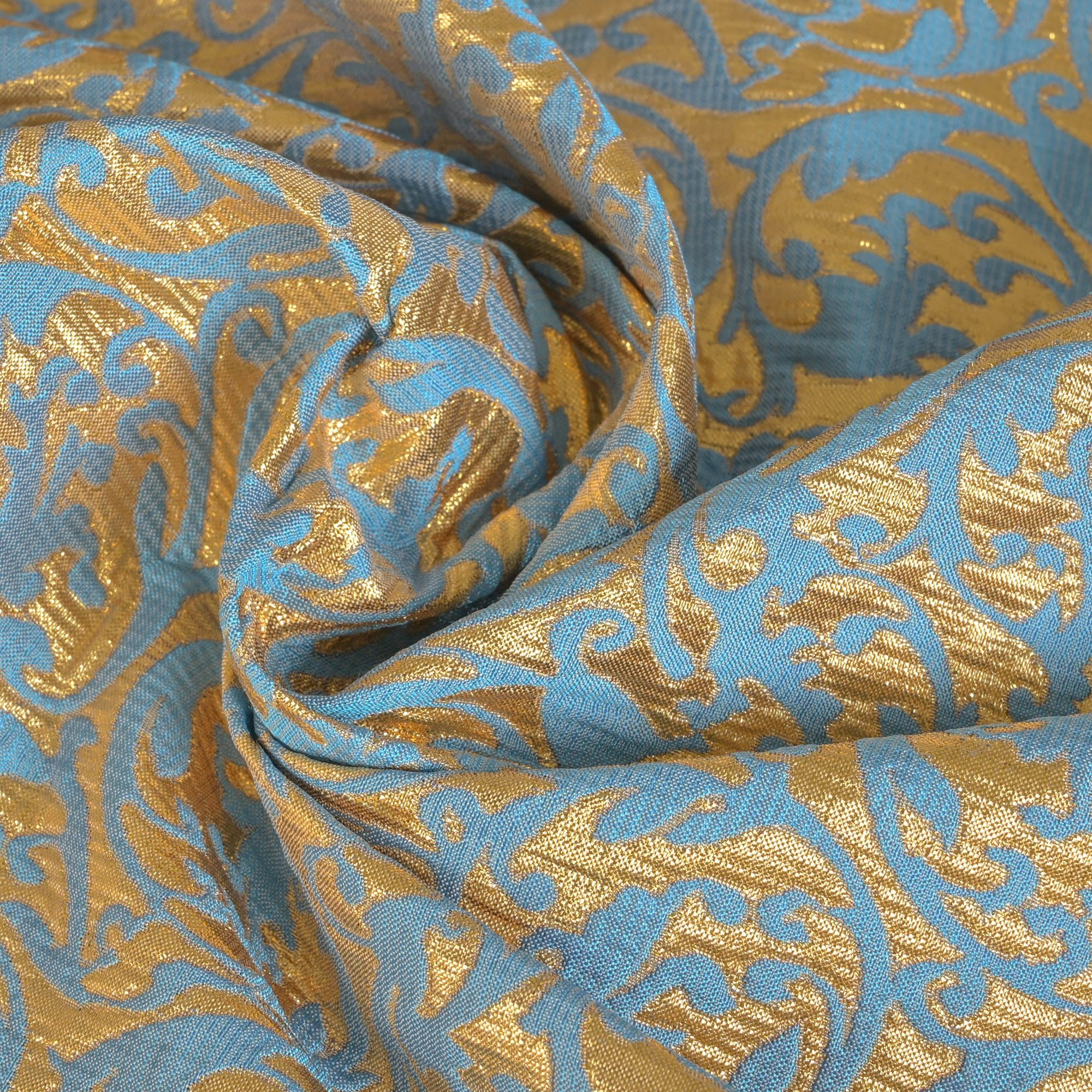Gold and Blue Jacquard Fabric 96892