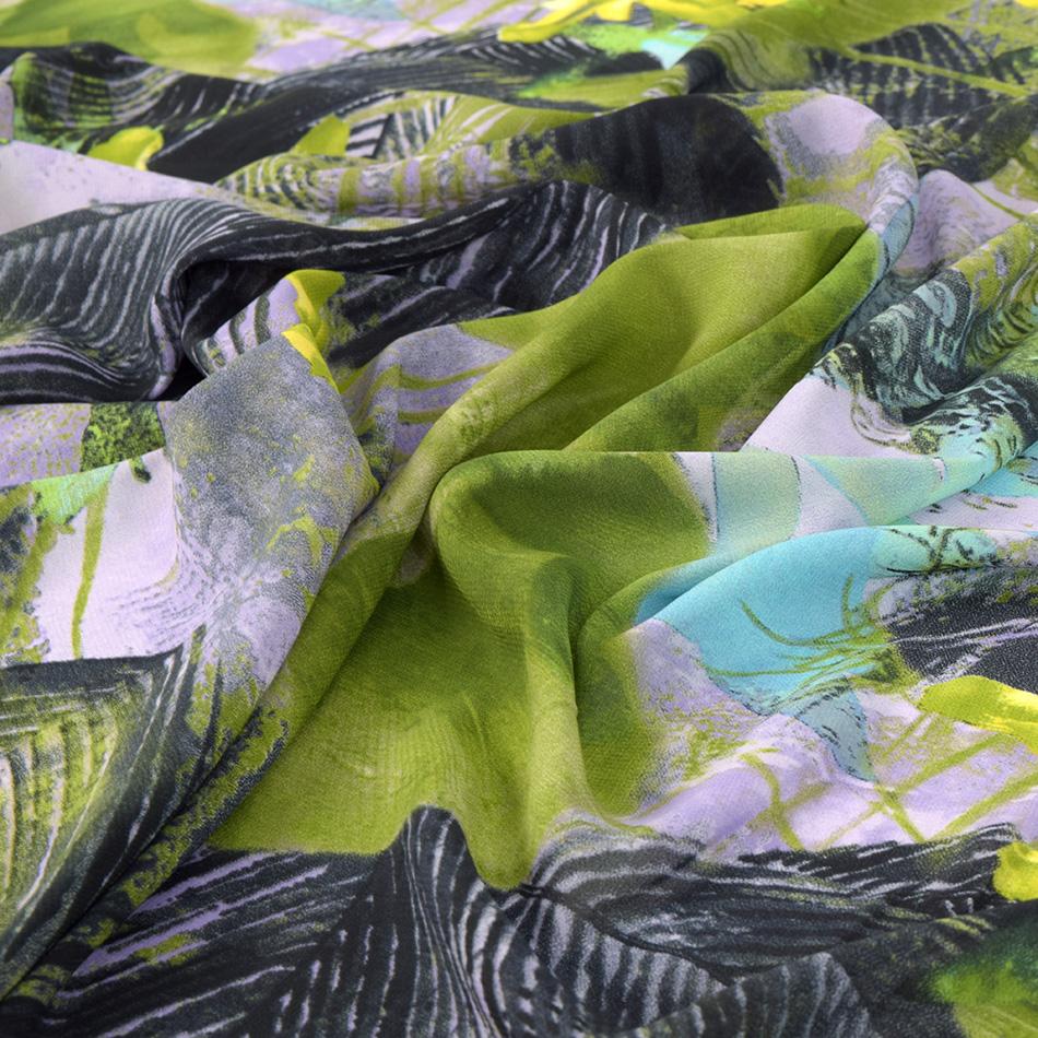 Green Floral Crepe Georgette 5298 - Fabrics4Fashion