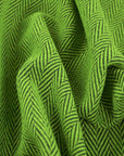 Green Herringbone Coating Fabric 3868