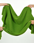 Green Herringbone Coating Fabric 3868