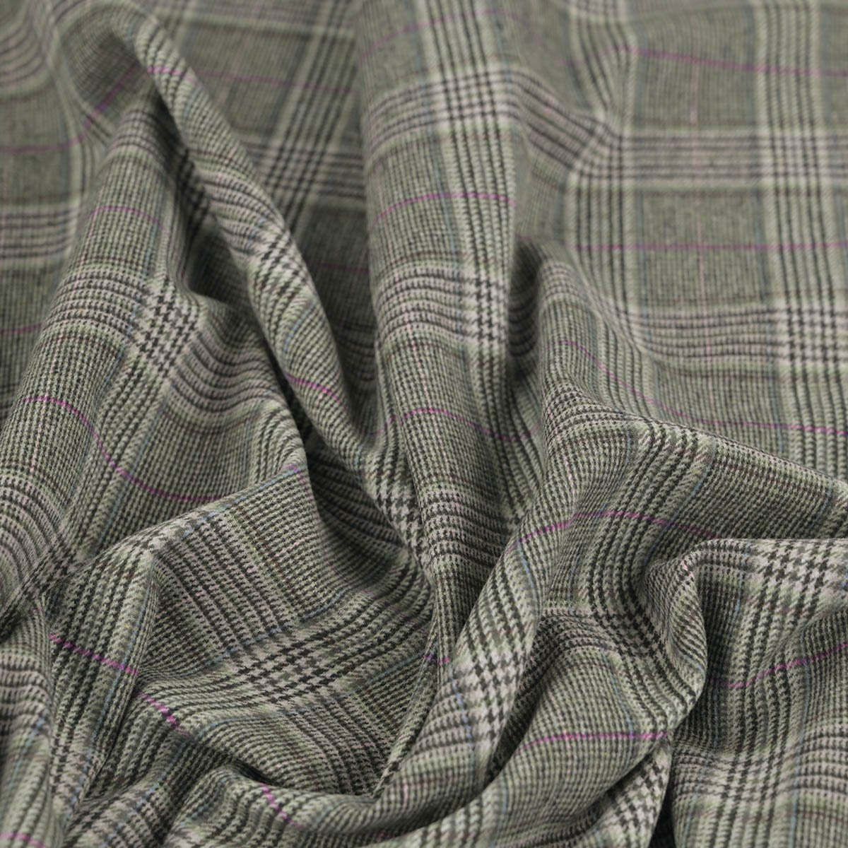 Grey Check Flannel Fabric 97540