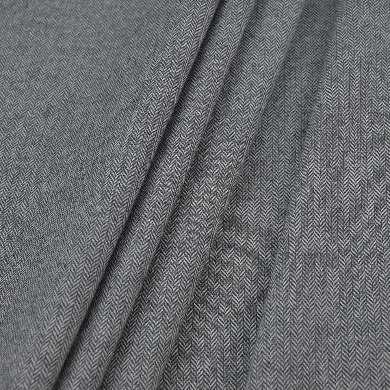 Grey Herringbone Suiting Flannel 97179