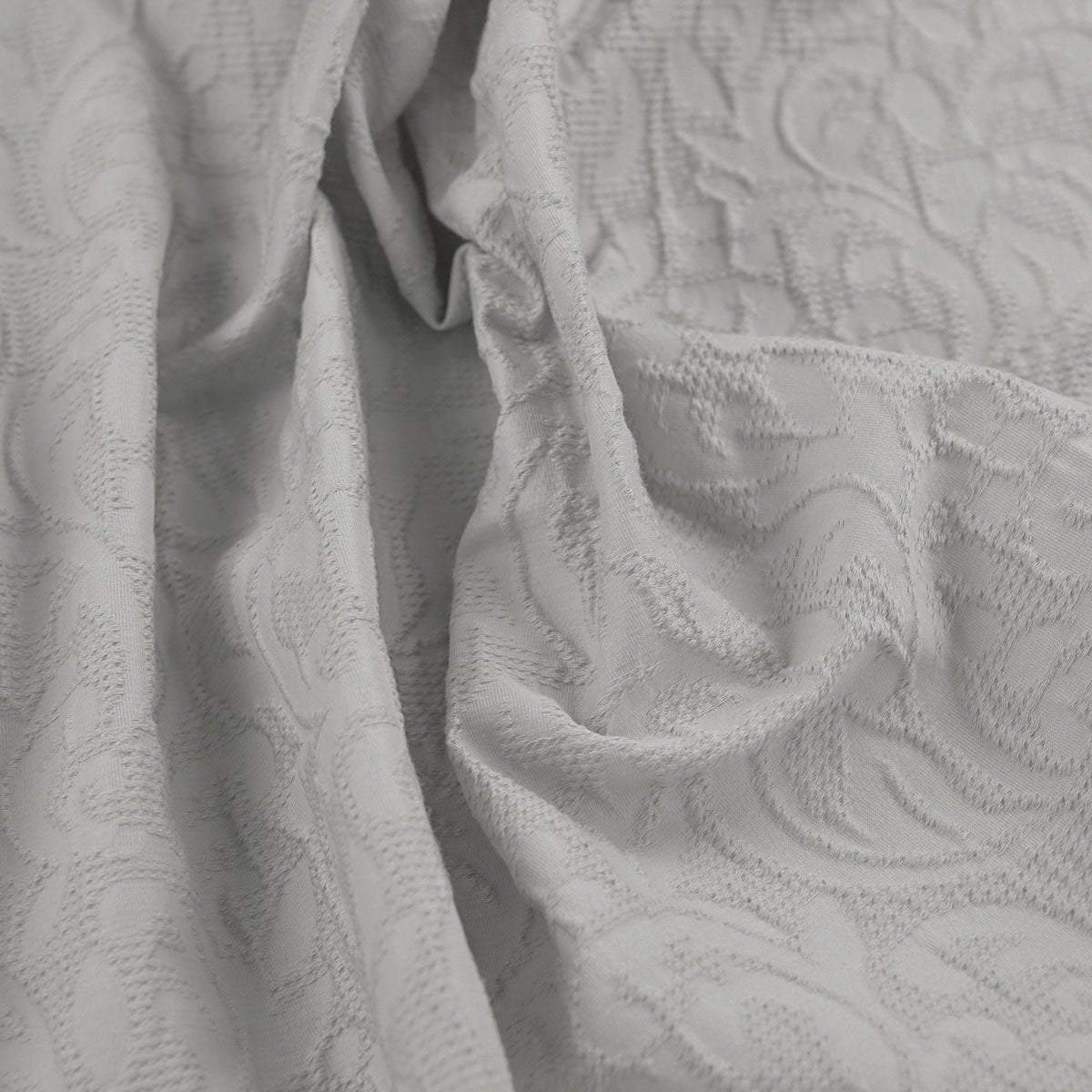 Light Grey Floral Jacquard Fabric 96641