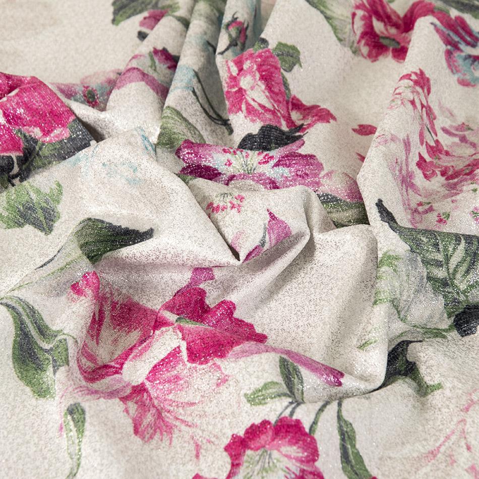 Lurex Floral Print 2070 - Fabrics4Fashion