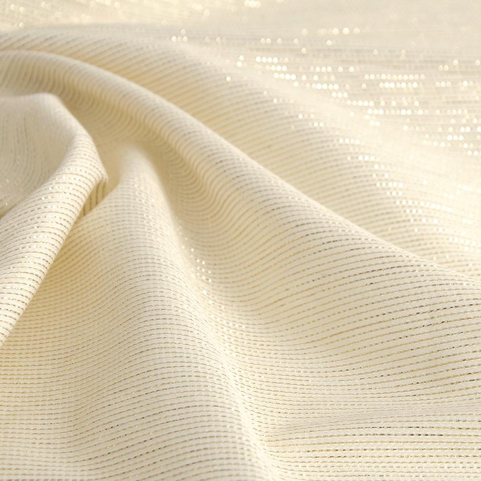 Lurex Stripped Ivory Cotton 5247 - Fabrics4Fashion