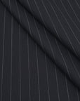 Midnight Pinstripe Suiting Fabric 840