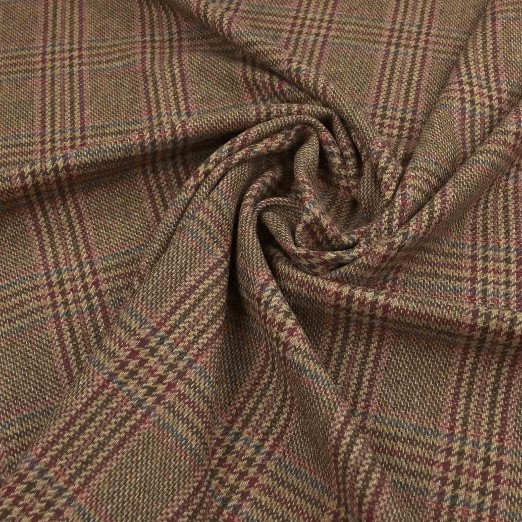 Camel Check Jacket Fabric 98830