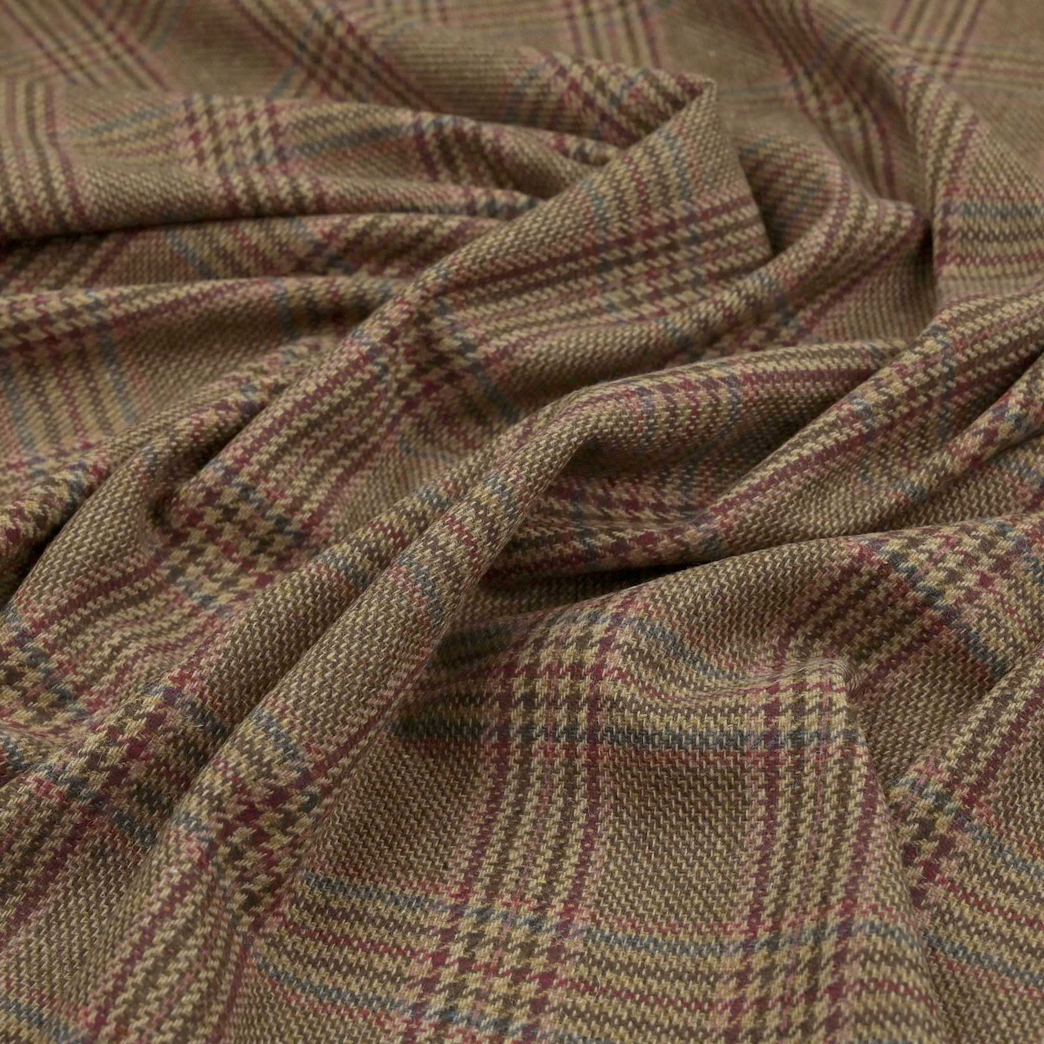 Camel Check Jacket Fabric 98830