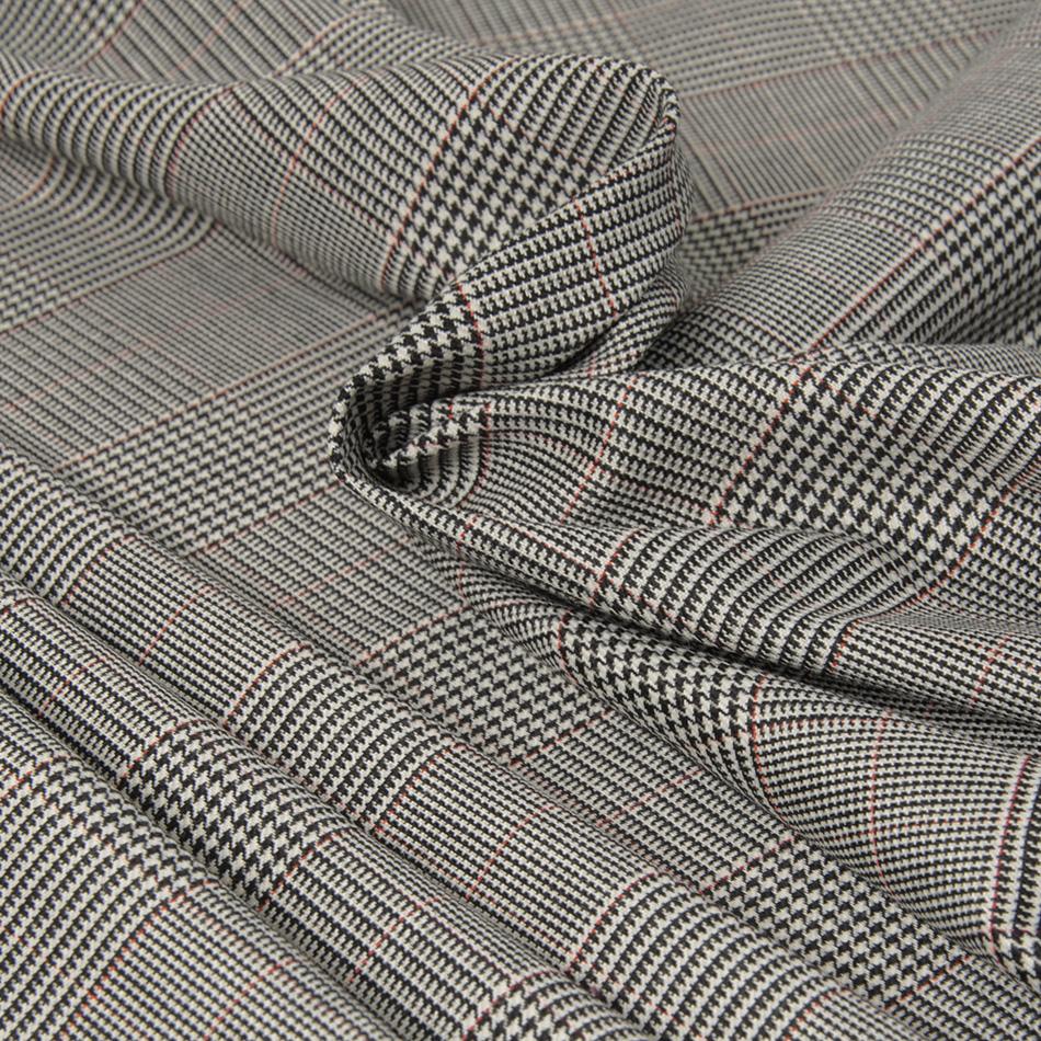 Multicolored Prince of Wales Stretch Wool Check 166 - Fabrics4Fashion