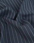 Navy Chalk-stripe Suiting Fabric 2247