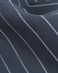 Navy Chalk-stripe Suiting Fabric 2247