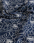 Navy Embroidery Silk 5257 - Fabrics4Fashion