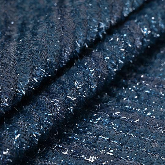 Navy Fancy Tweed Fabric 1521
