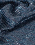 Navy Fancy Tweed Fabric 1521