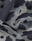Navy Floral Organza Fabric 99765