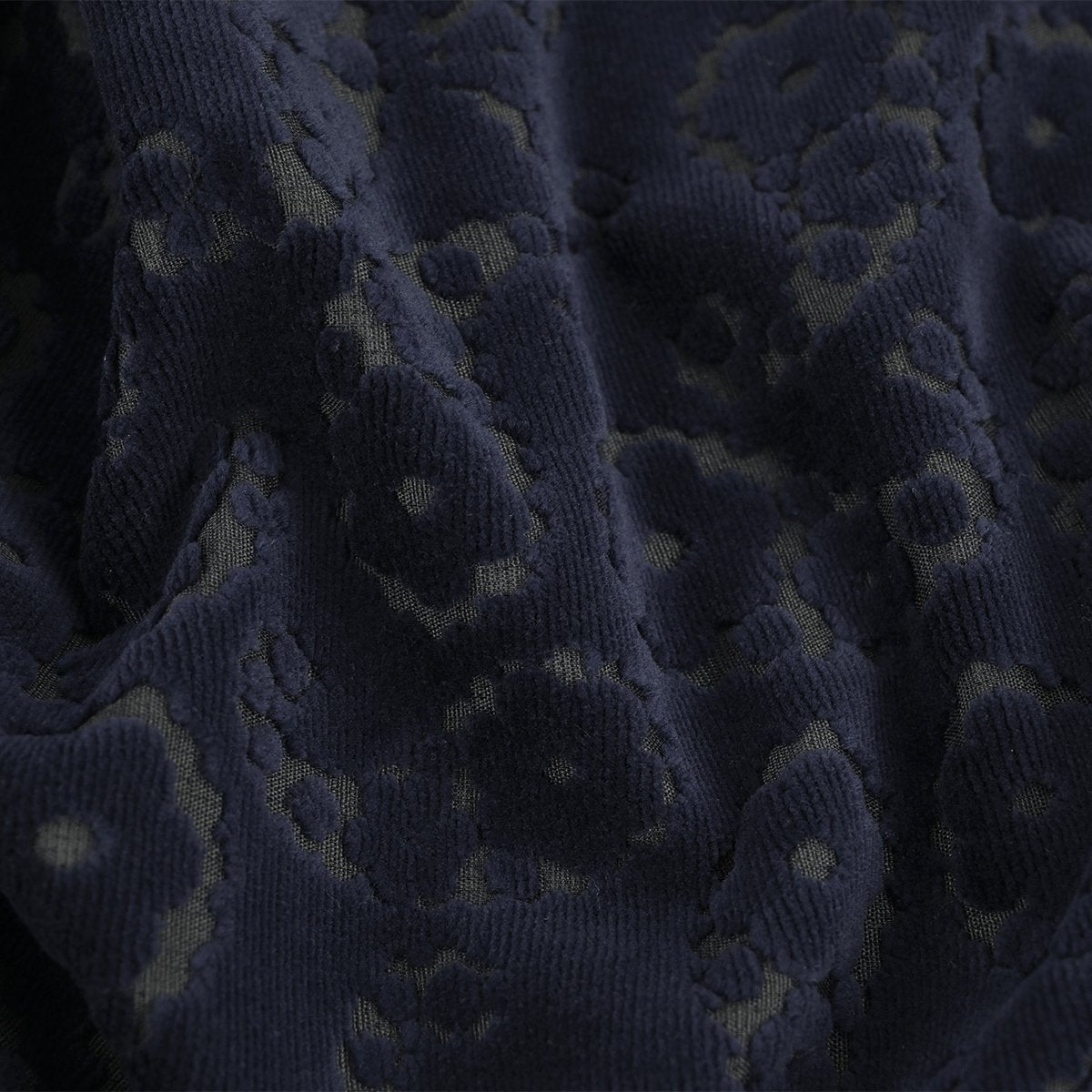 Navy Floral Velvet Fabric 99769