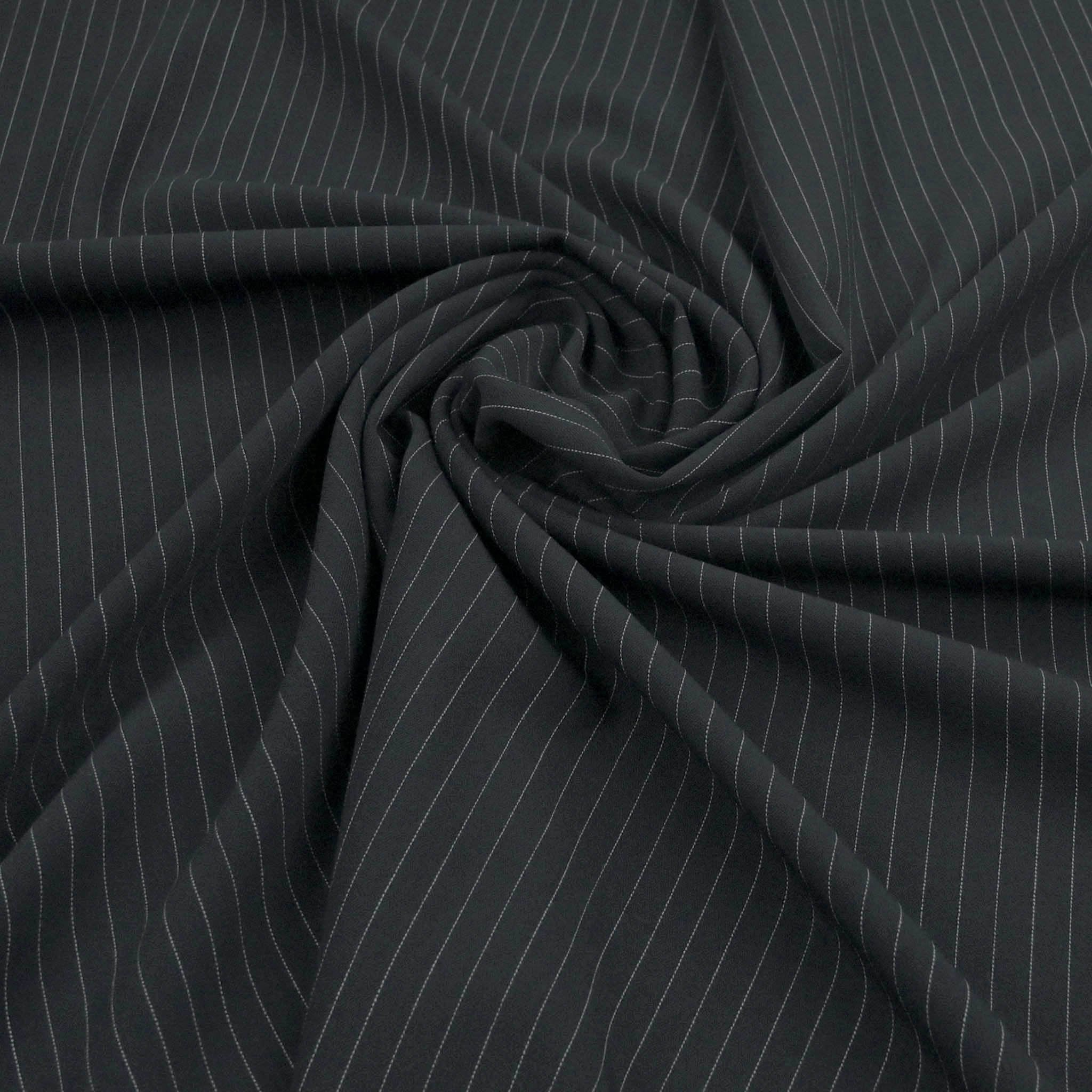 Navy Pinstripe Suiting Fabric 98641