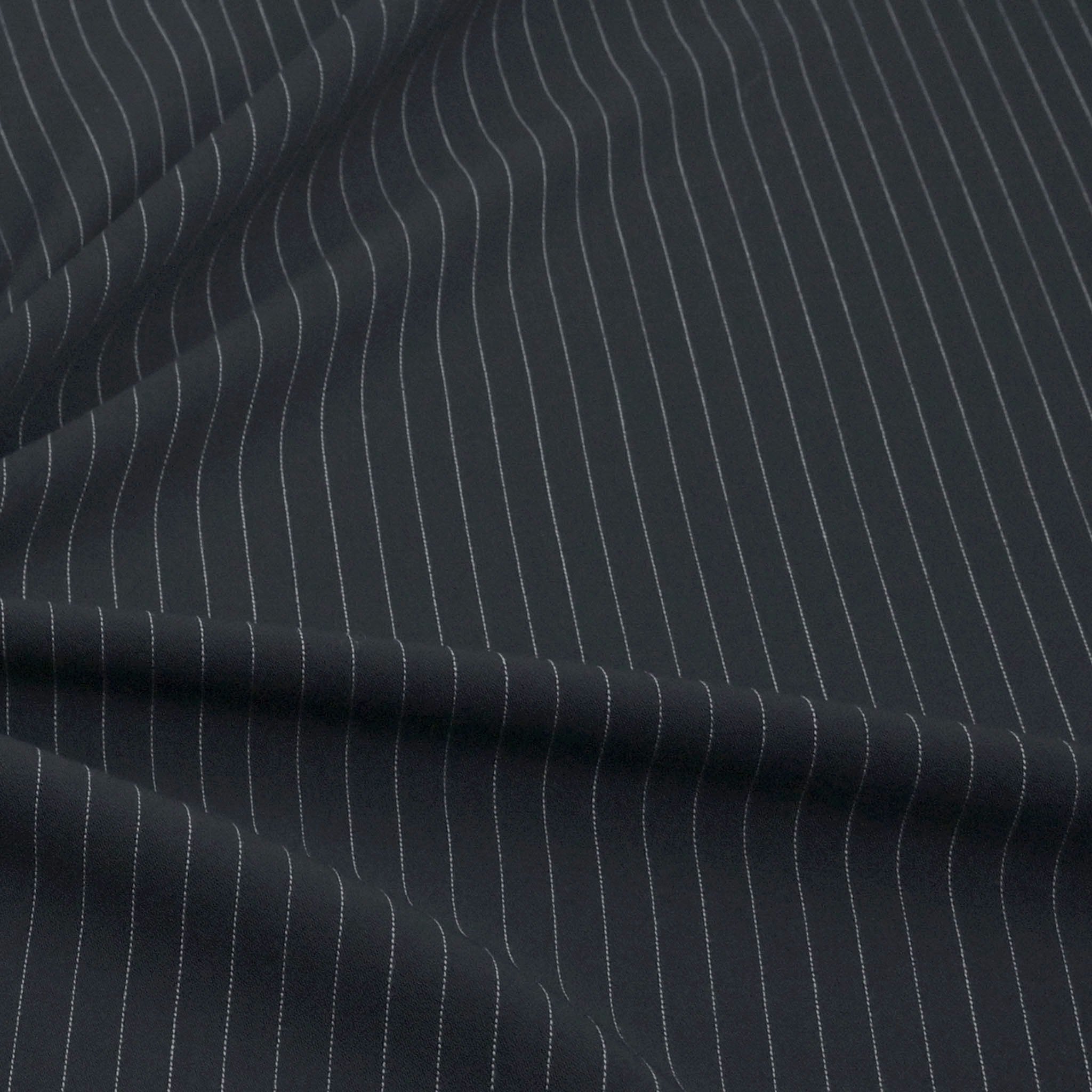 Navy Pinstripe Suiting Fabric 98641