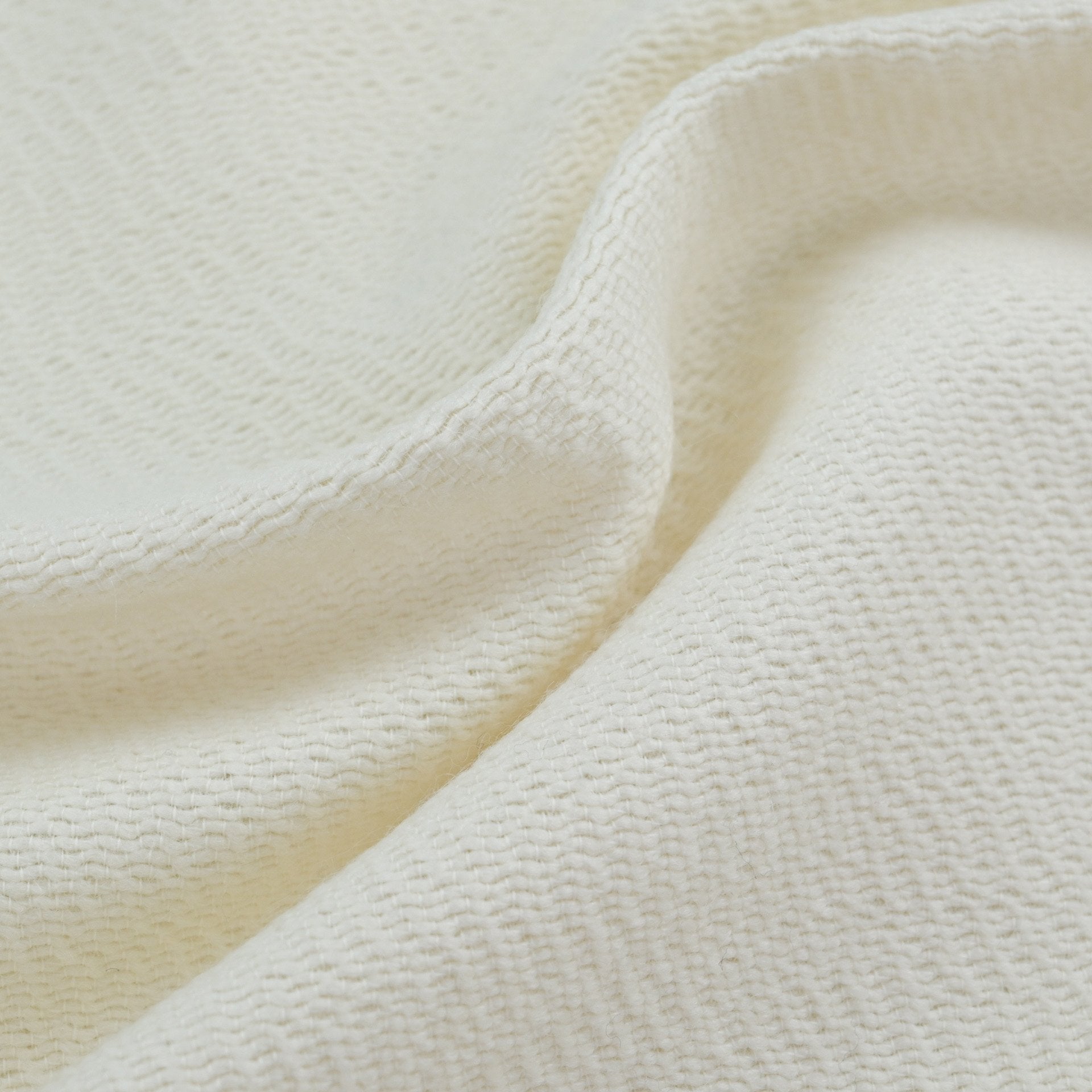 Classic Cotton Tweed Fabric White