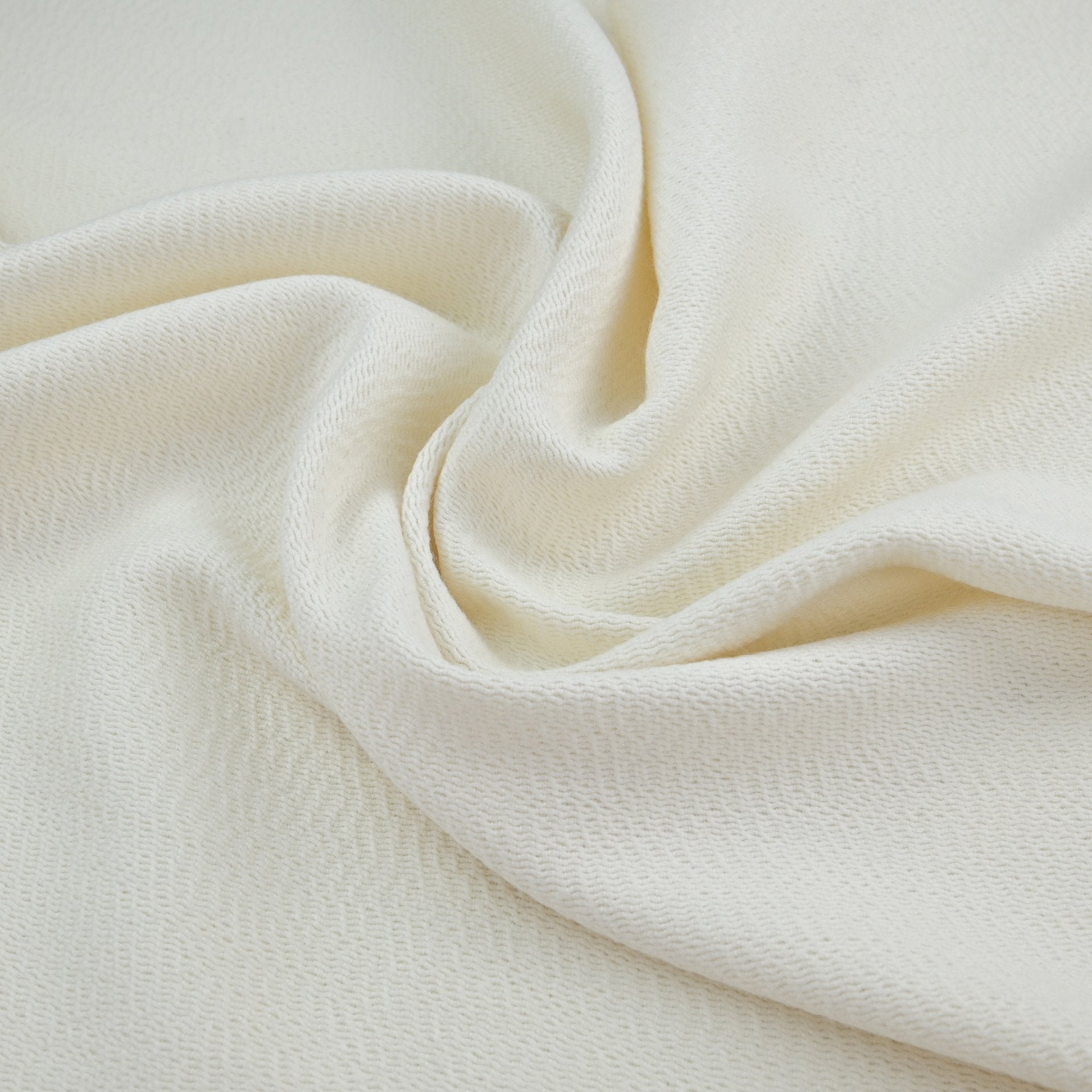 Off-White Textured Wool Fabric 96878