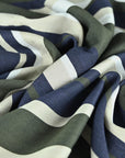 Olive Green Stripes Fabric 760