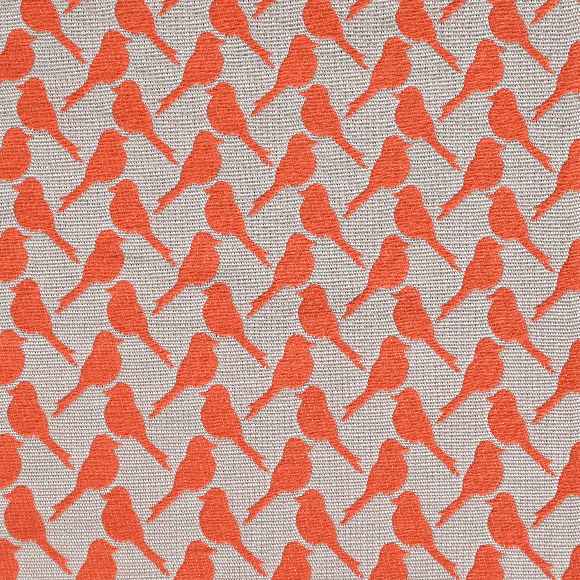Orange Birds Jacquard Fabric 2075
