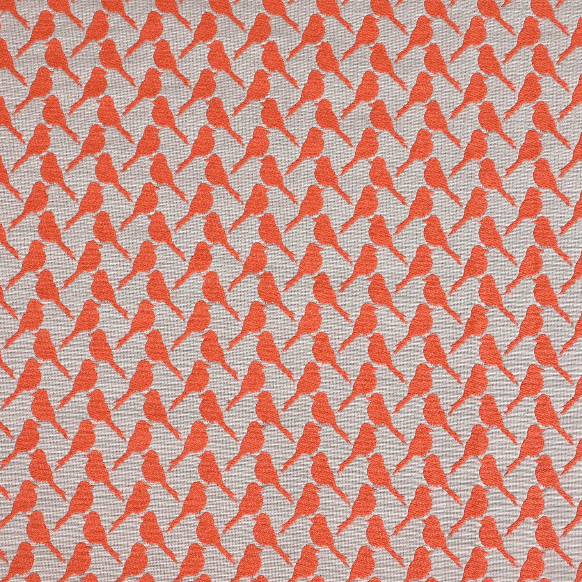 Orange Birds Jacquard Fabric 2075