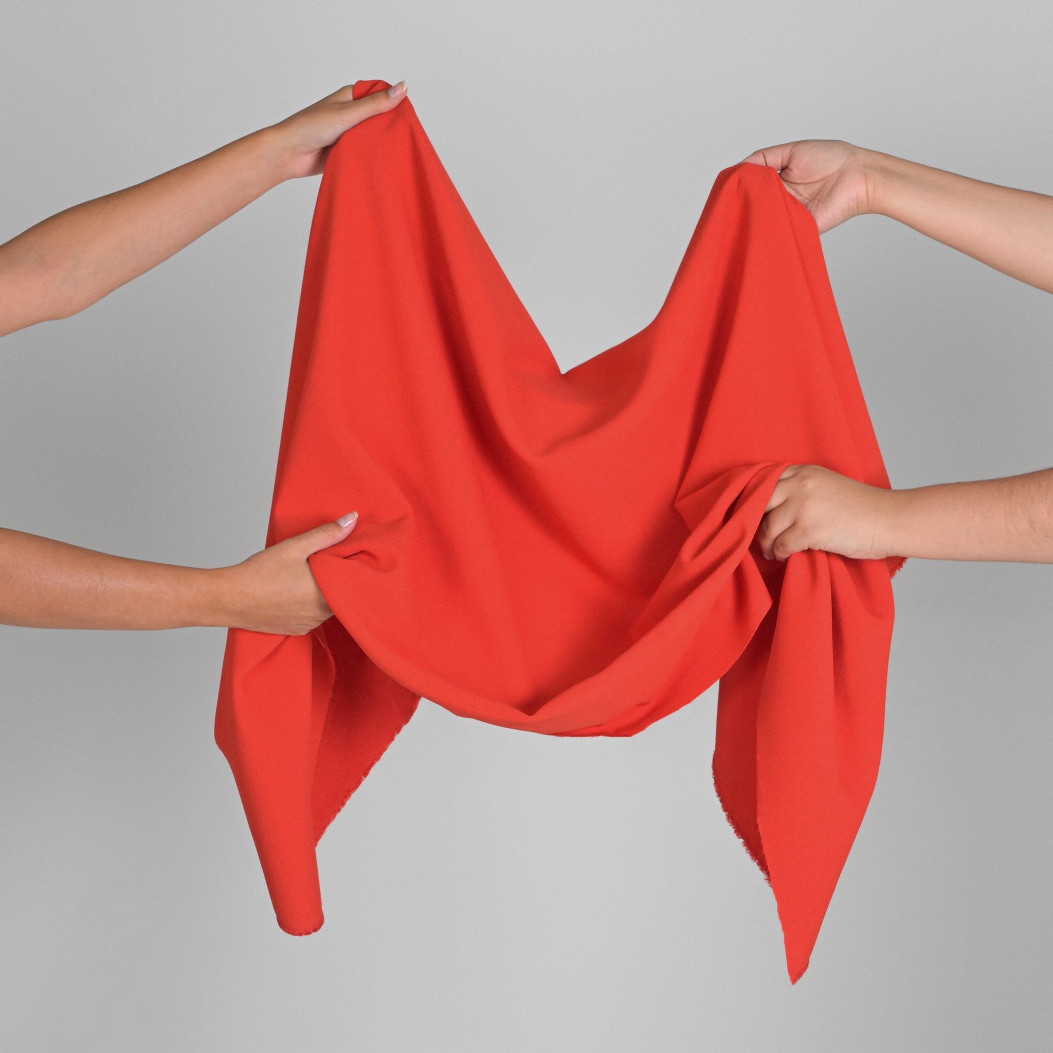 Orange Red Crepe Fabric 8174