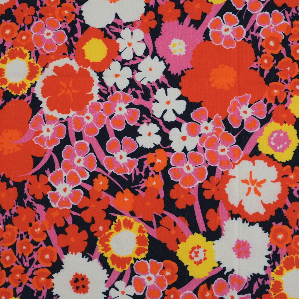 Orange Red Floral Print 2047 - Fabrics4Fashion