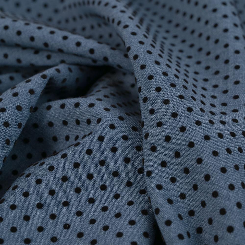 Blue Polka-Dot Flock Fabric 99771