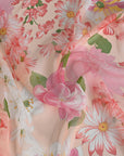 Pink Floral Chiffon Silk 1658